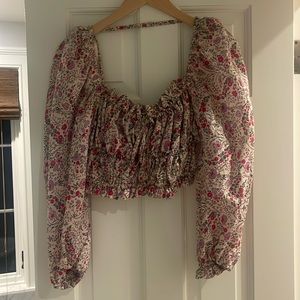 Sabina Musayev cropped floral top